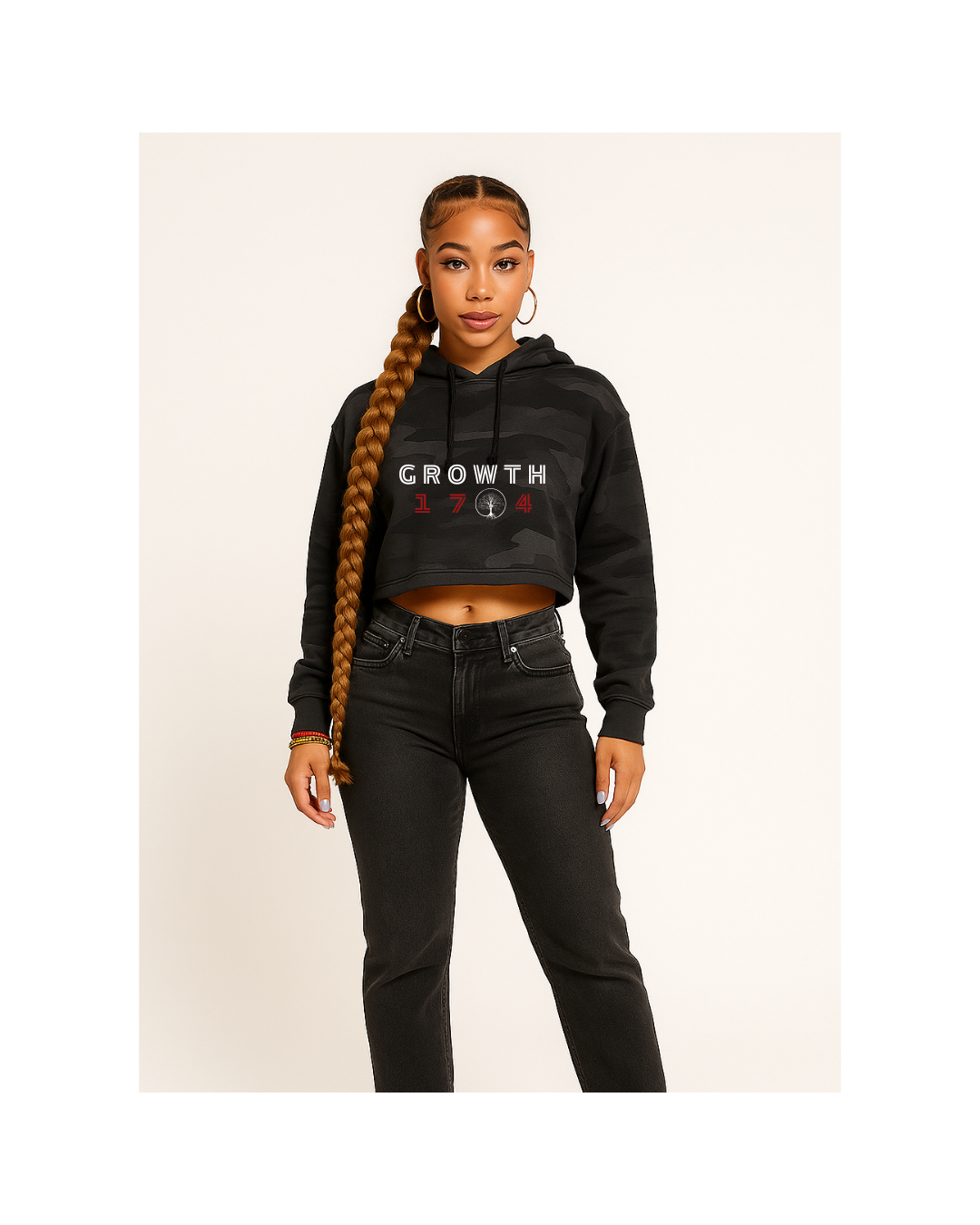 Cropped Camo Hoodie