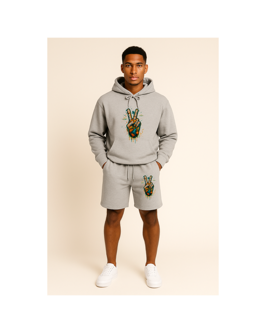 Spread Love Not War – Hoodie & Shorts Set