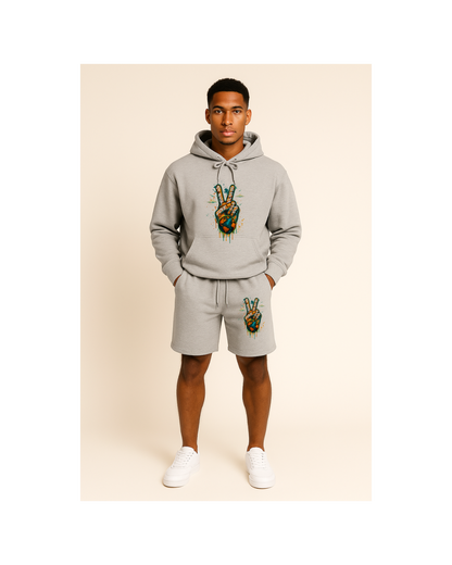 Spread Love Not War – Hoodie & Shorts Set